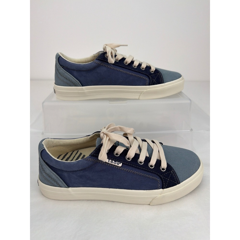 NEW Taos Plim Soul Sneakers Women 9W Blue Canvas Lace Up Comfort Walking Shoes